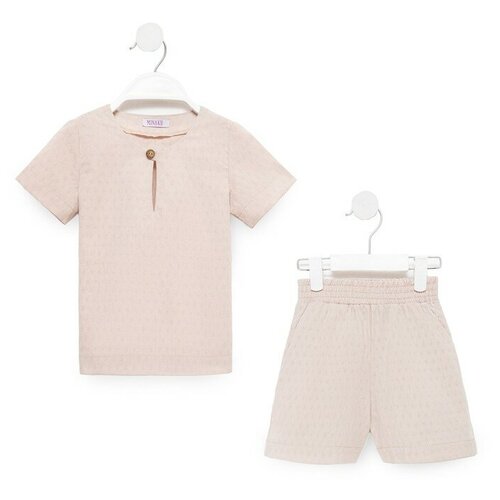 Комплект для мальчика (рубашка, шорты) MINAKU: Cotton Collection цвет бежевый, рост 104