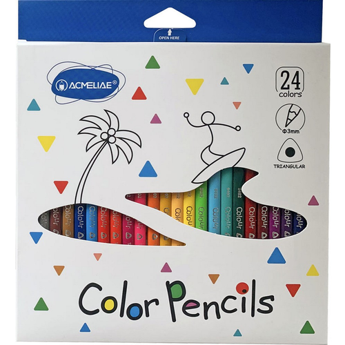 Набор карандашей Acmeliae цветных трехгранных, 24 цвета
