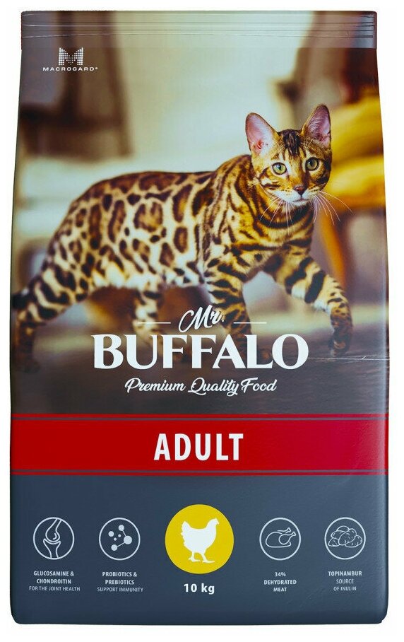 Mr. Buffalo ADULT сухой корм с курицей 10кг для кошек - фотография № 19