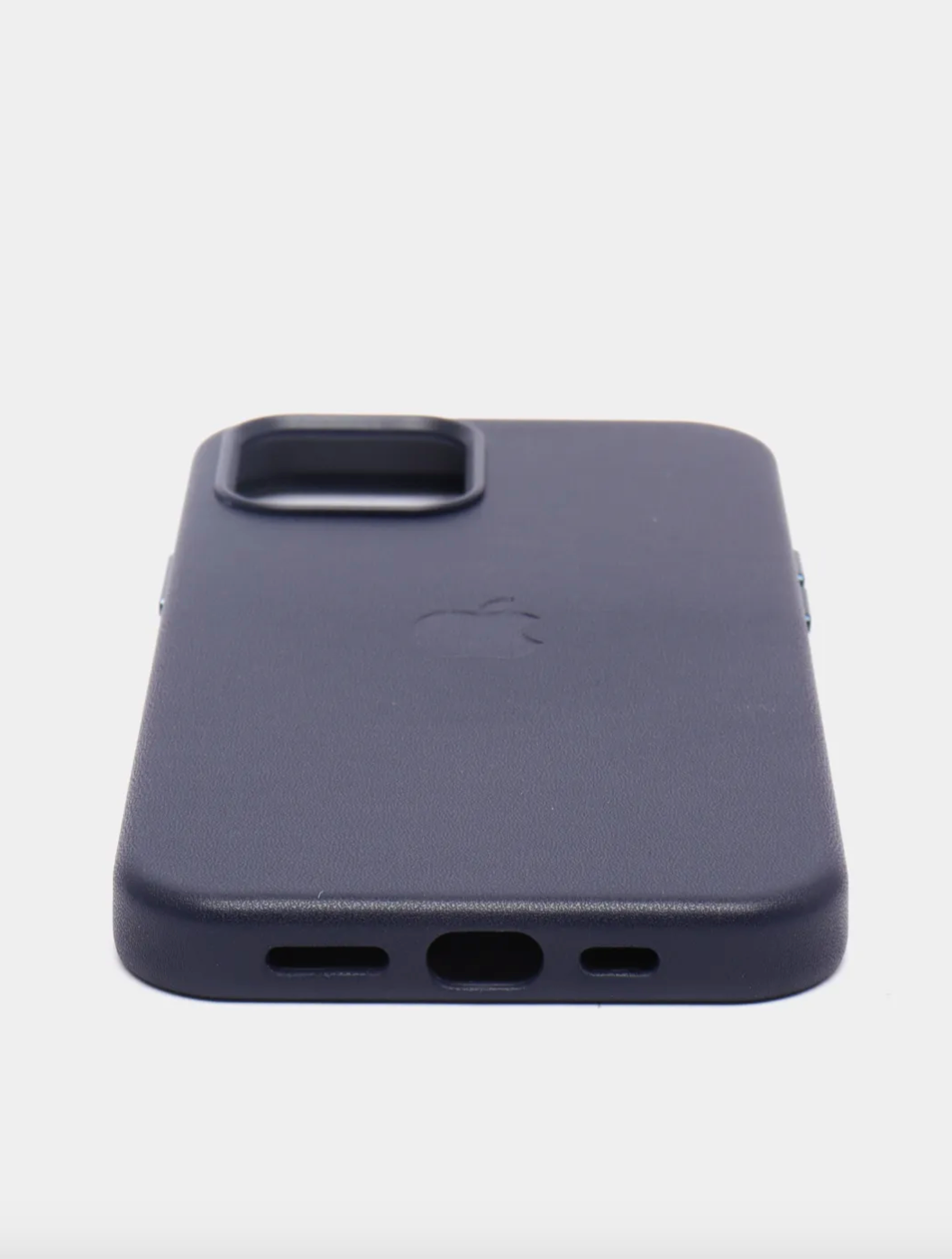 Тёмно-синй Кожаный чехол Leather Case для iPhone 14 с функцией MagSafe