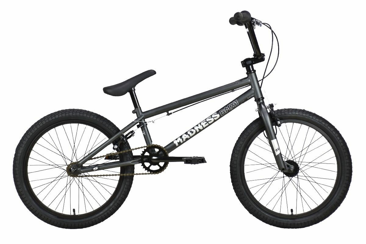 Велосипед Stark Madness BMX 1 (2022) 9" темно-серый/серебристый