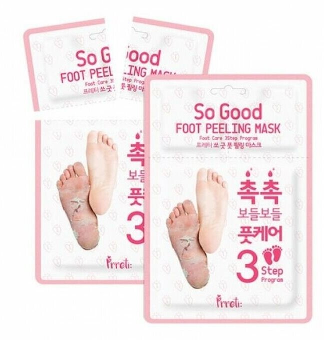 Prreti So Good Foot Peeling Mask 3 Step Program Маска носочки для глубокого пилинга стоп, 2 шт