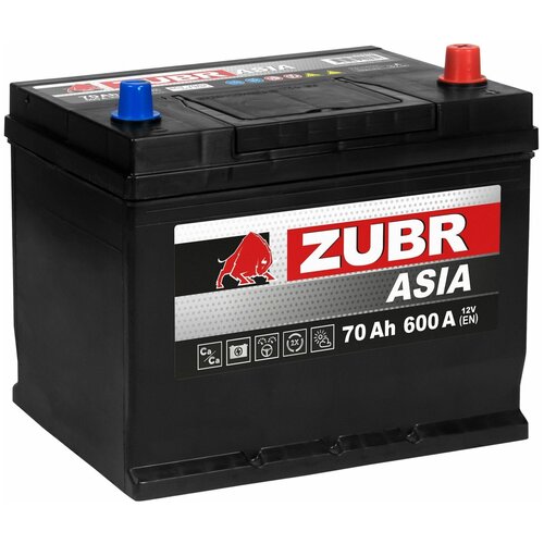 Аккумулятор автомобильный ZUBR Ultra Asia (70 Ah) 600 A Обратная, R+ 261x175x225