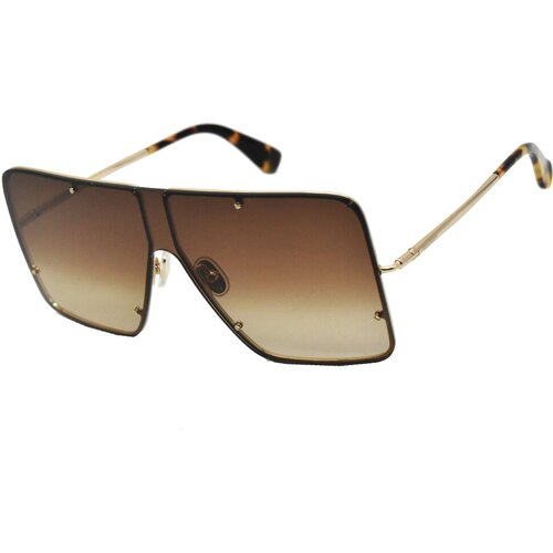 Солнцезащитные очки Max Mara, монолинза, с защитой от УФ, градиентные, для женщин, золотой