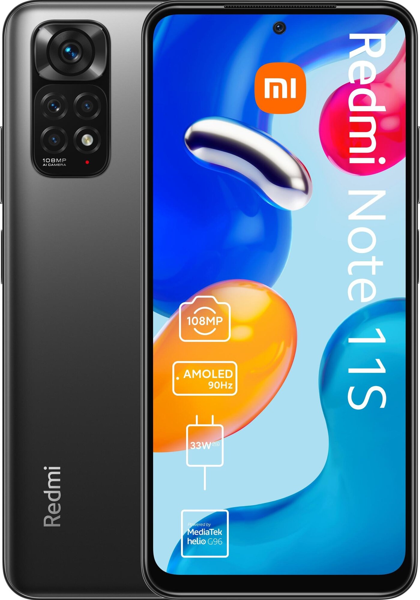 Смартфон Xiaomi Redmi Note 11S 6/128 ГБ RU, Dual nano SIM, серый графит