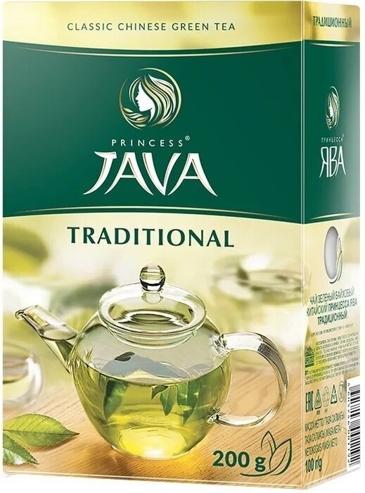 Чай зеленый листовой Принцесса Ява, традиционный, 4 упаковки по 100 г - фотография № 2