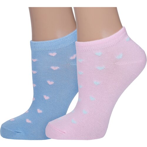 фото Носки akos 2 пары, размер 22, голубой, розовый