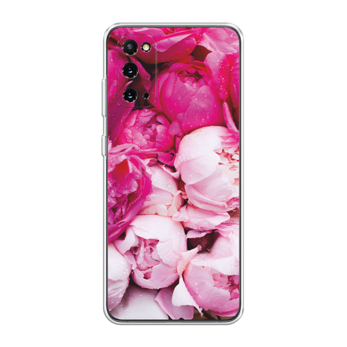 Силиконовый чехол на Samsung Galaxy S20 / Самсунг Гэлакси S20 Пионы розово-белые матовый силиконовый чехол папоротник розово сиреневый на samsung galaxy s20 самсунг гэлакси s20