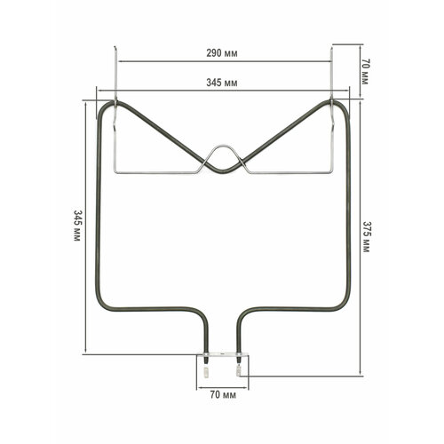 Тэн (нагревательный элемент) для духового шкафа Indesit, Ariston, Whirlpool, нижний 1150W, 481010375734 тэн духового шкафа ariston indesit 081591 c00081591