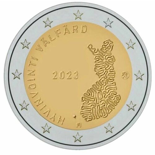 Монета 2 евро Социально-медицинские службы. Финляндия 2023 UNC финляндия 2 евро 2013 г эмиль силланпяя