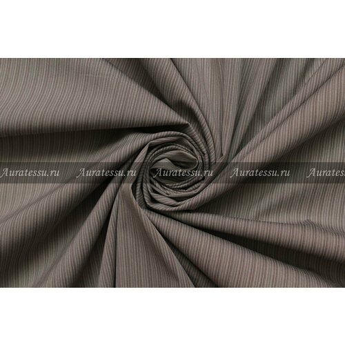 Ткань Хлопок костюмный Marlane бежево-серый в полоску, ш150см, 0,5 м