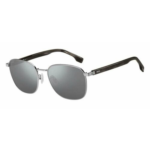 Солнцезащитные очки BOSS, квадратные, оправа: металл, для мужчин, серый