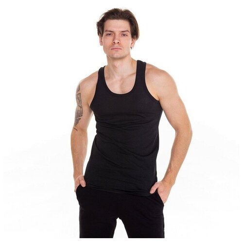 фото Майка мужская, цвет черный, р-р 56 rusexpress