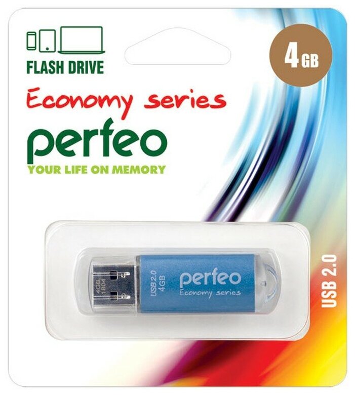 Флешка 16Gb Perfeo E01 USB 2.0 черный PF-E01B016ES - фото №3