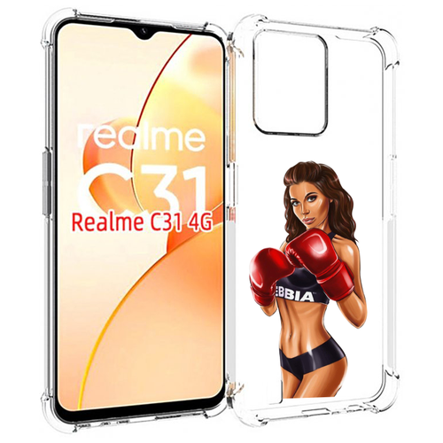 Чехол MyPads девушка-в-боксерских-перчатках женский для OPPO Realme C31 задняя-панель-накладка-бампер чехол mypads девушка в боксерских перчатках женский для realme c33 4g задняя панель накладка бампер