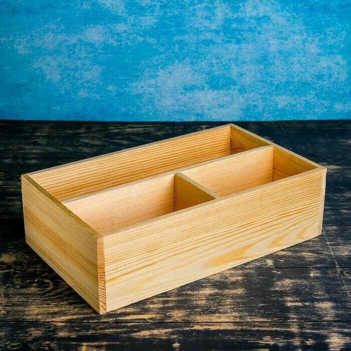 Ящик деревянный 20.5x34.5x10 см подарочный комодик