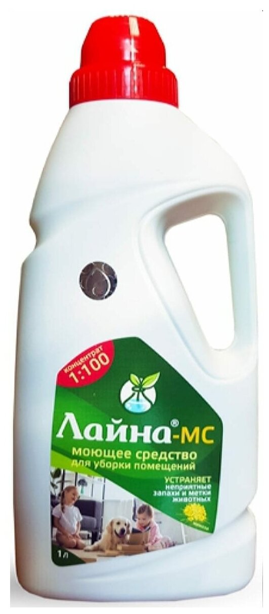 Моющее средство Лайна Средство дезинфицирующее Лайна МС с запахом мимозы (концентрат) , 1 л , 1 кг