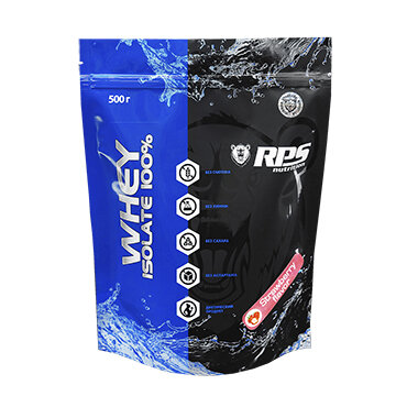 Протеин RPS Nutrition Whey Isolate 100%, 500 гр, клубника