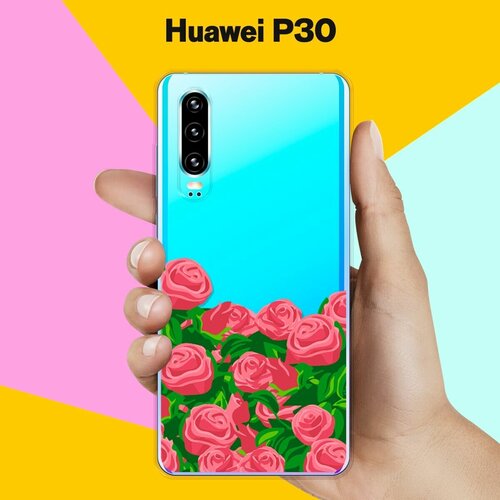 Силиконовый чехол Розы на Huawei P30