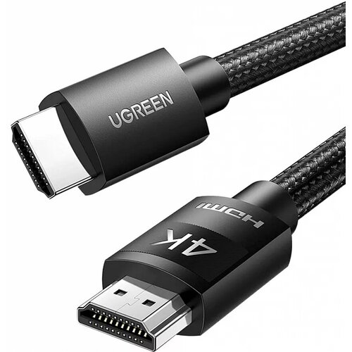 Кабель Ugreen HD119 (40104) 4K HDMI Male To Male Cable Braided (10 метров) чёрный кабель ugreen hd119 30999 4k hdmi male to male cable braided 1 метр чёрный