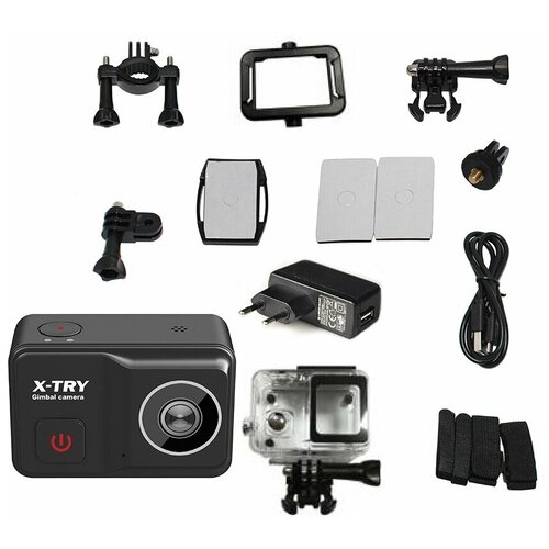 Экшн-камера X-Try XTC502 Gimbal Real 4K/60FPS WDR Wi-Fi Power экшн камера x try xtc261 real 4k wi fi autokit
