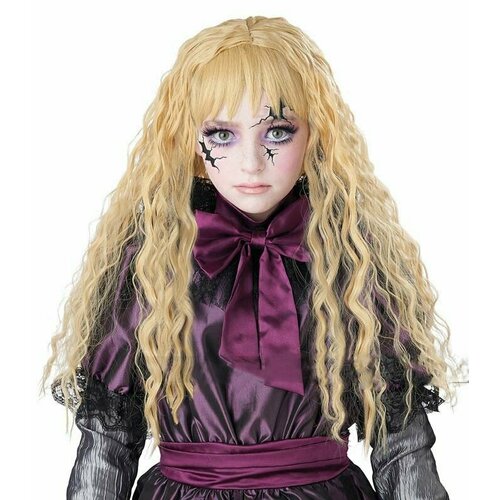 Жуткий кукловой парик Phall-3 длинный волнистый парик с челкой русый
