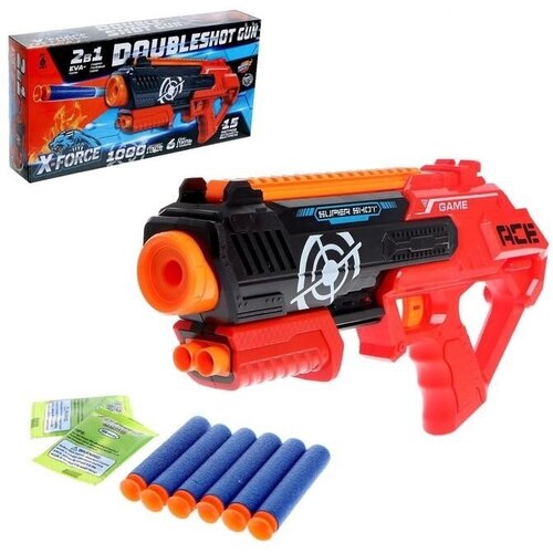Бластер Woow Toys Doubleshot Gun, стреляет мягкими пулями, (9001) бластер woow toys doubleshot gun стреляет мягкими пулями