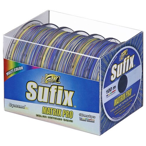 Sufix, Шнур Matrix Pro New, 100м, 0,20мм, многоцветный