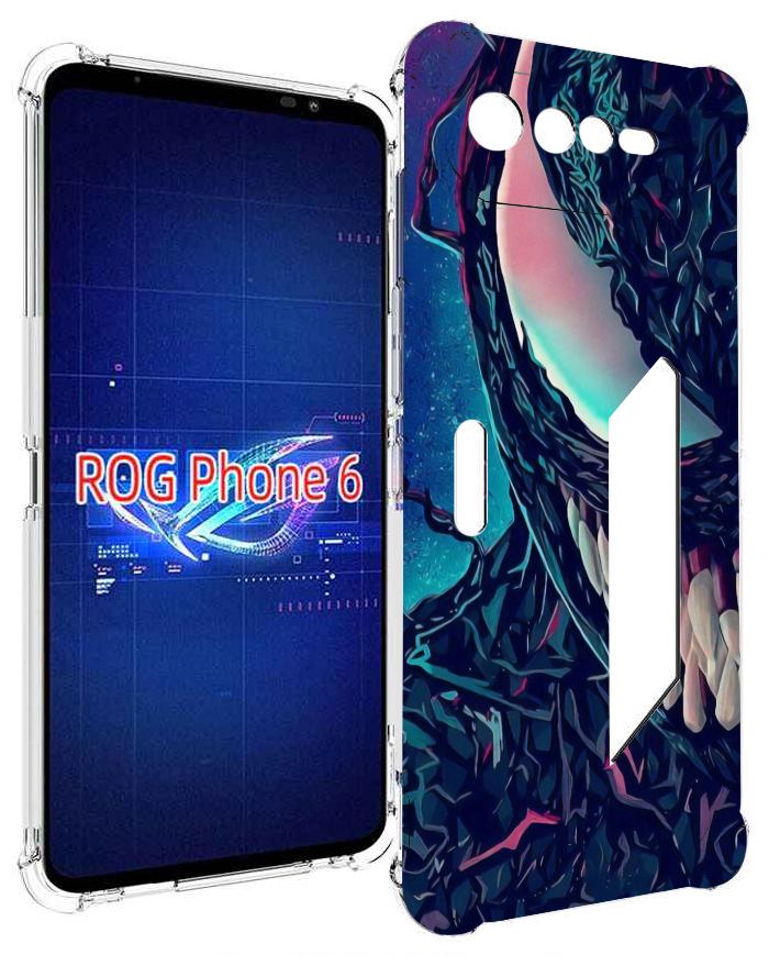 Чехол MyPads полу веном для Asus ROG Phone 6 задняя-панель-накладка-бампер