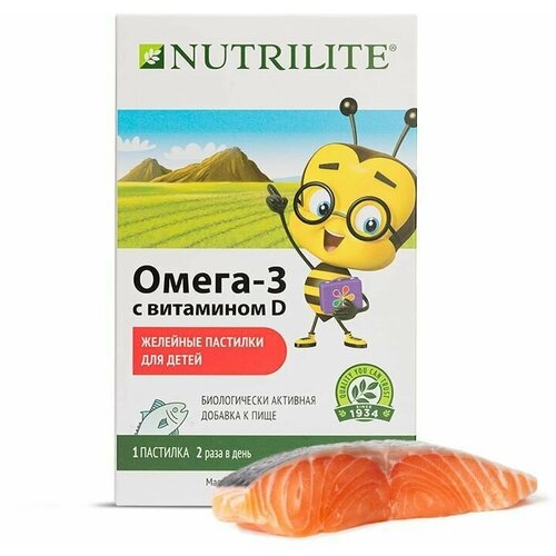 NUTRILITE Омега-3 с витамином D желейные пастилки для детей, 30 шт.