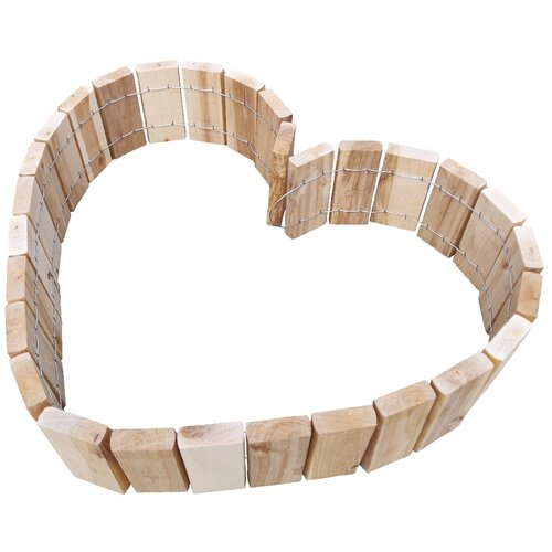 Бордюр гибкий деревянный плоский 0,15х2м. в сборе для грядок клумб газона сада