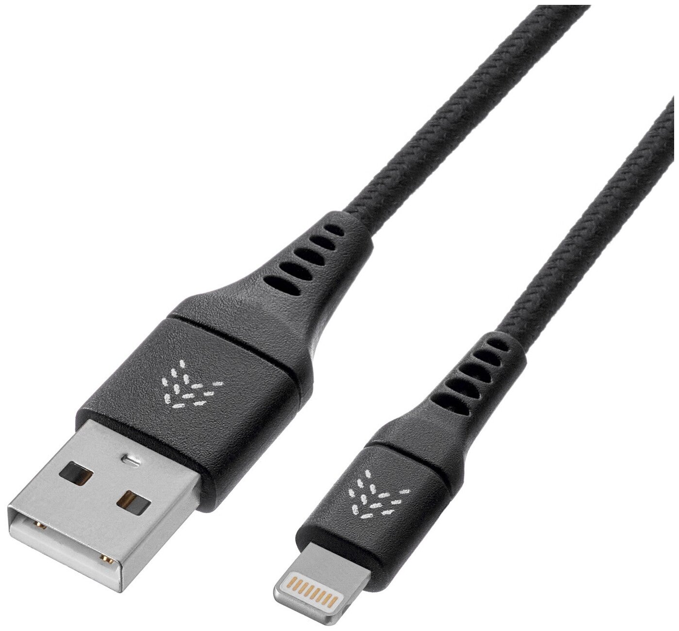 Кабель для iPhone Lightning ROCKET Contact, USB-A | Lightning, тканевая оплетка, 2.4А, 1 м, черный — фото 1