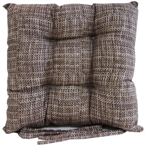 Подушка-сидушка Sonnet, с завязками для стула, рогожка, 40 x 40 см, сахара
