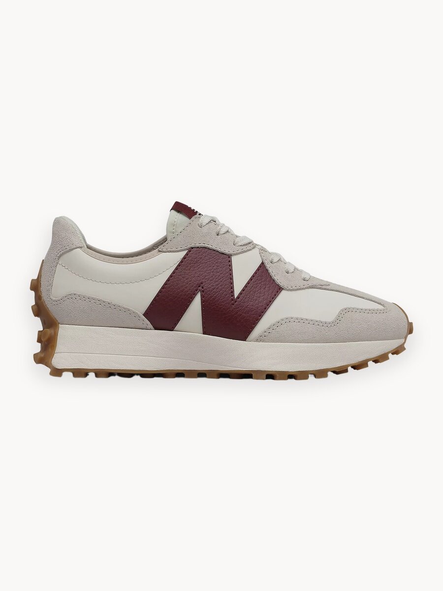 Кроссовки New Balance 327, размер 8,5 US, бежевый/белый/бордовый