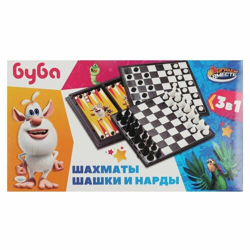 Игра 3 в 1: шахматы, шашки, нарды играем вместе Буба G049-H37005-R4 шахматы магнитные буба 3 в 1 шахматы шашки нарды играем вместе g049 h37025 r4