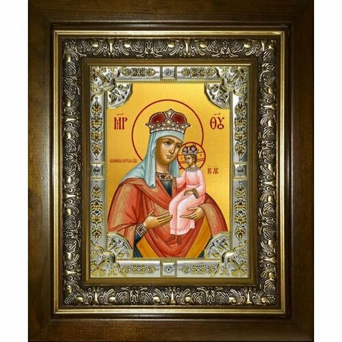 Икона Божьей Матери Ильинская, 18x24 см, со стразами, в деревянном киоте, арт вк-3245