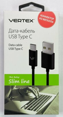 Кабель VERTEX USB - USB Type-C (DCTYPEC), 1 м, черный