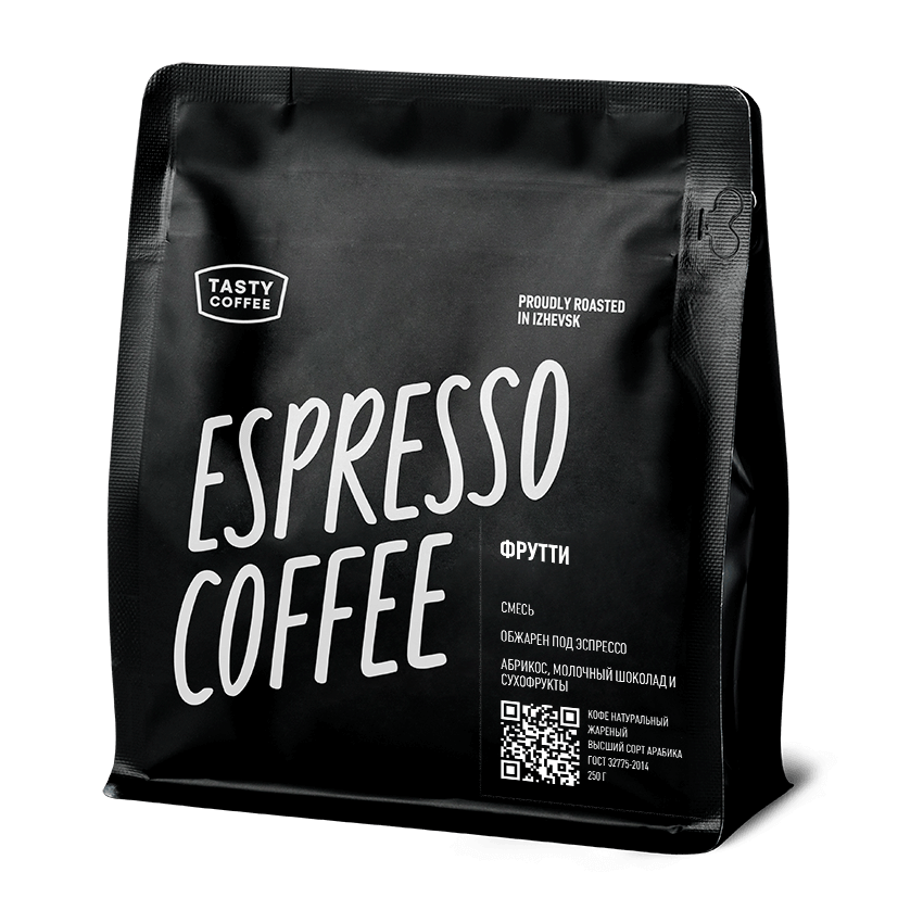 Кофе для эспрессо Фрутти Tasty Coffee, средний помол, 250 г