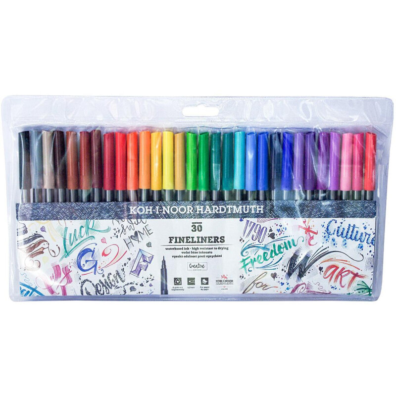 Набор линеров Fineliners 7021, 30 цветов KOH-I-NOOR - фото №10