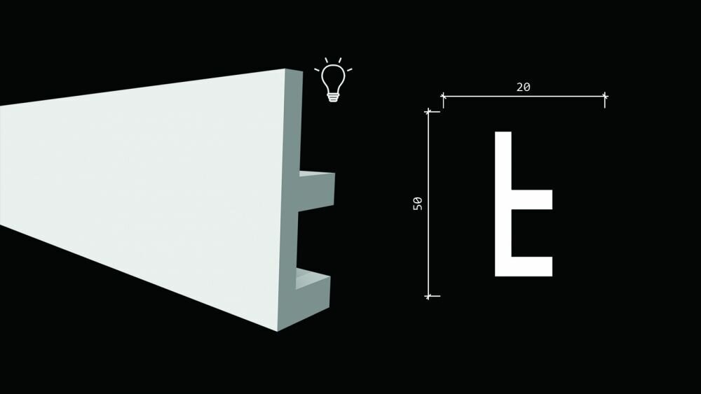 Молдинг Decor-Dizayn DD617 Белая Лепнина Д2000хВ50хТ20 / Декор Дизайн.