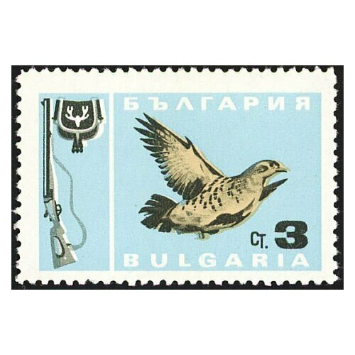 (1967-003) Марка Болгария Куропатка серая Охота II O 1967 006 марка болгария олень охота iii o