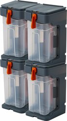 Набор лотков для метизов Blocker Expert подвесных с крепежом 4шт серо-свинцовый/оранжевый