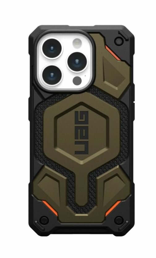Чехол с поддержкой MAGSAFE Uag Monarch Pro для iPhone 15 Pro 6.1", цвет зеленый (Kevlar Element Green)