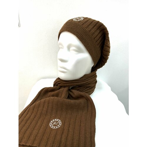 Комплект бини Envy Комплект шапка+ шарф женский, размер OneSize, коричневый