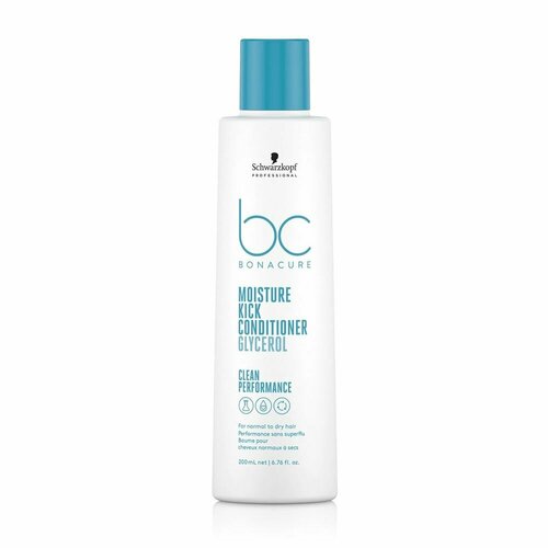 Кондиционер Schwarzkopf Bonacure Moisture Kick Clean Performance, 200мл спрей для волос schwarzkopf professional bc bonacure hyaluronic moisture kick увлажняющий cпрей кондиционер для сухих волос 200 мл