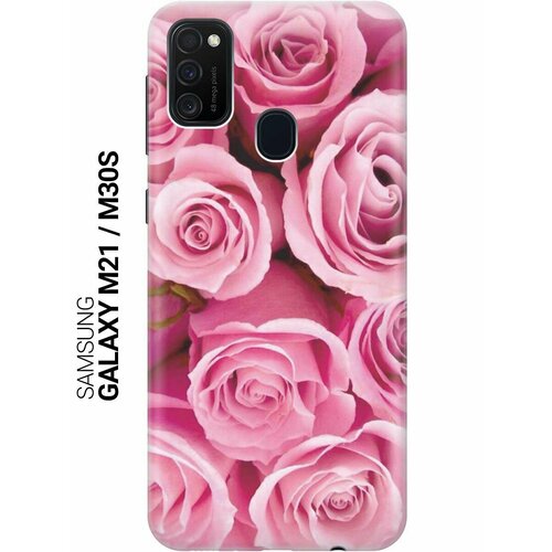 Ультратонкий силиконовый чехол-накладка для Samsung Galaxy M21, M30s с принтом Букет роз ультратонкий силиконовый чехол накладка для samsung galaxy s10e с принтом букет роз