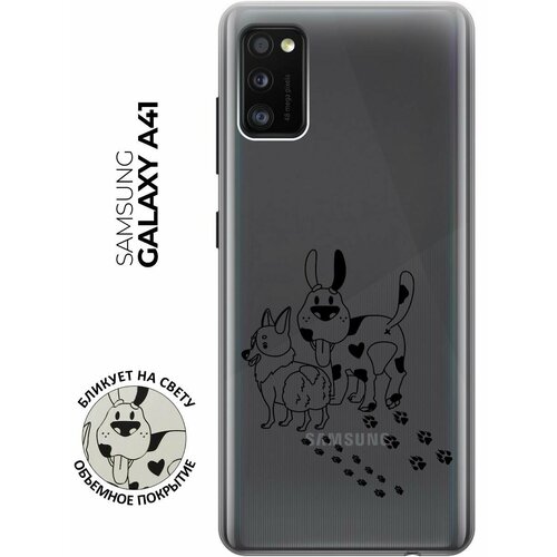 Чехол - накладка Transparent 3D для Samsung Galaxy A41 с принтом Funny doggies чехол накладка transparent 3d для huawei y6p с принтом funny doggies