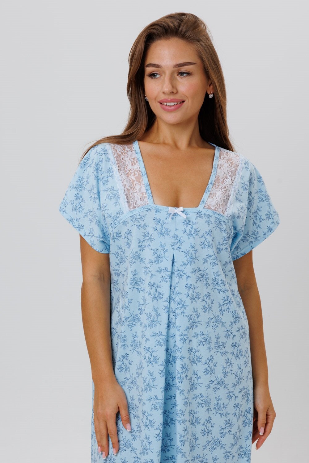 Женская ночная сорочка Modellini 1636/4 голубая, р.60 - фотография № 4