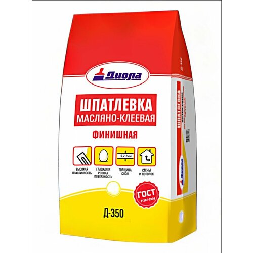 Шпатлевка финишная масляно-клеевая Д-350 Диола 5кг белый