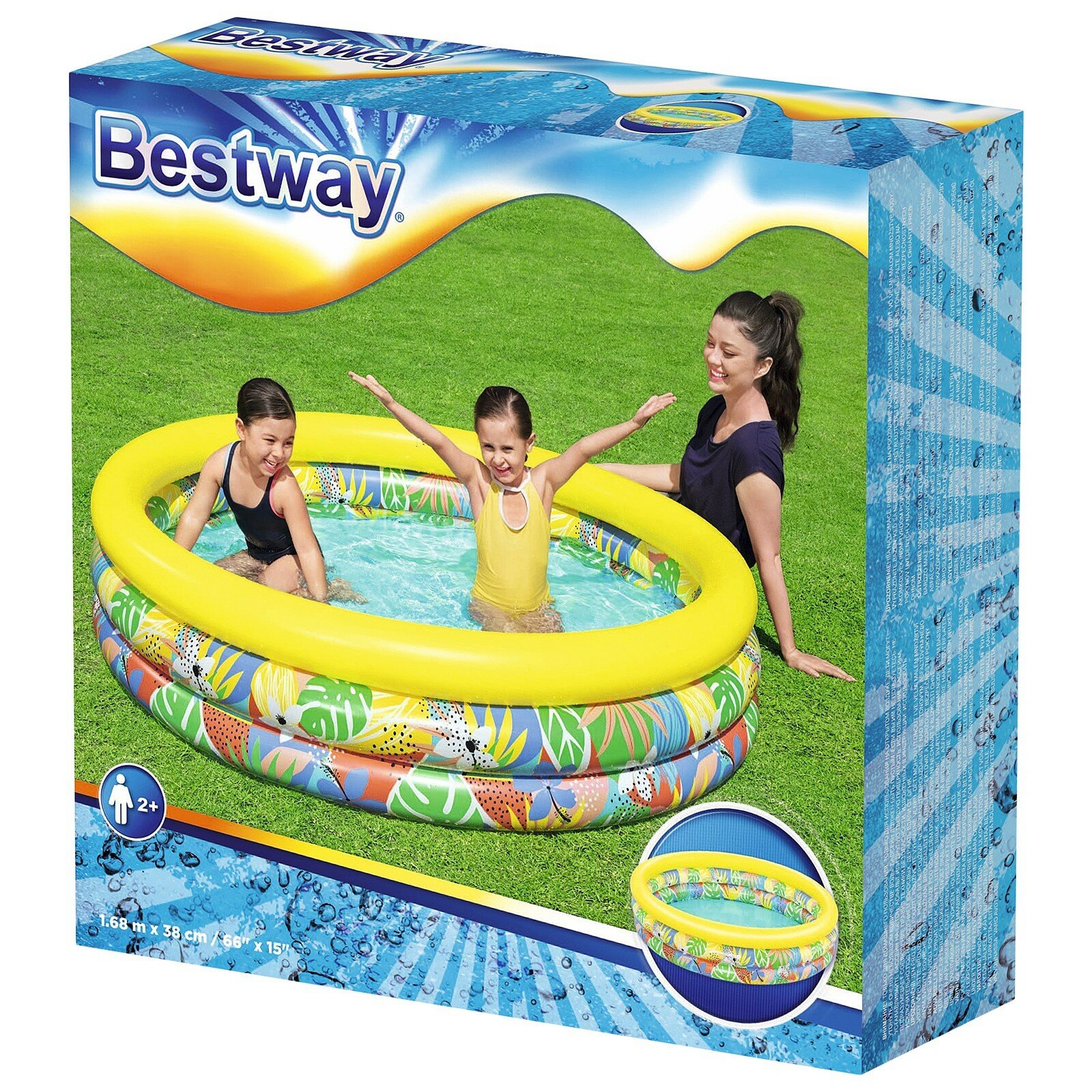 бассейн надувной детский BESTWAY Гиппо 168x38см 508л - фото №17